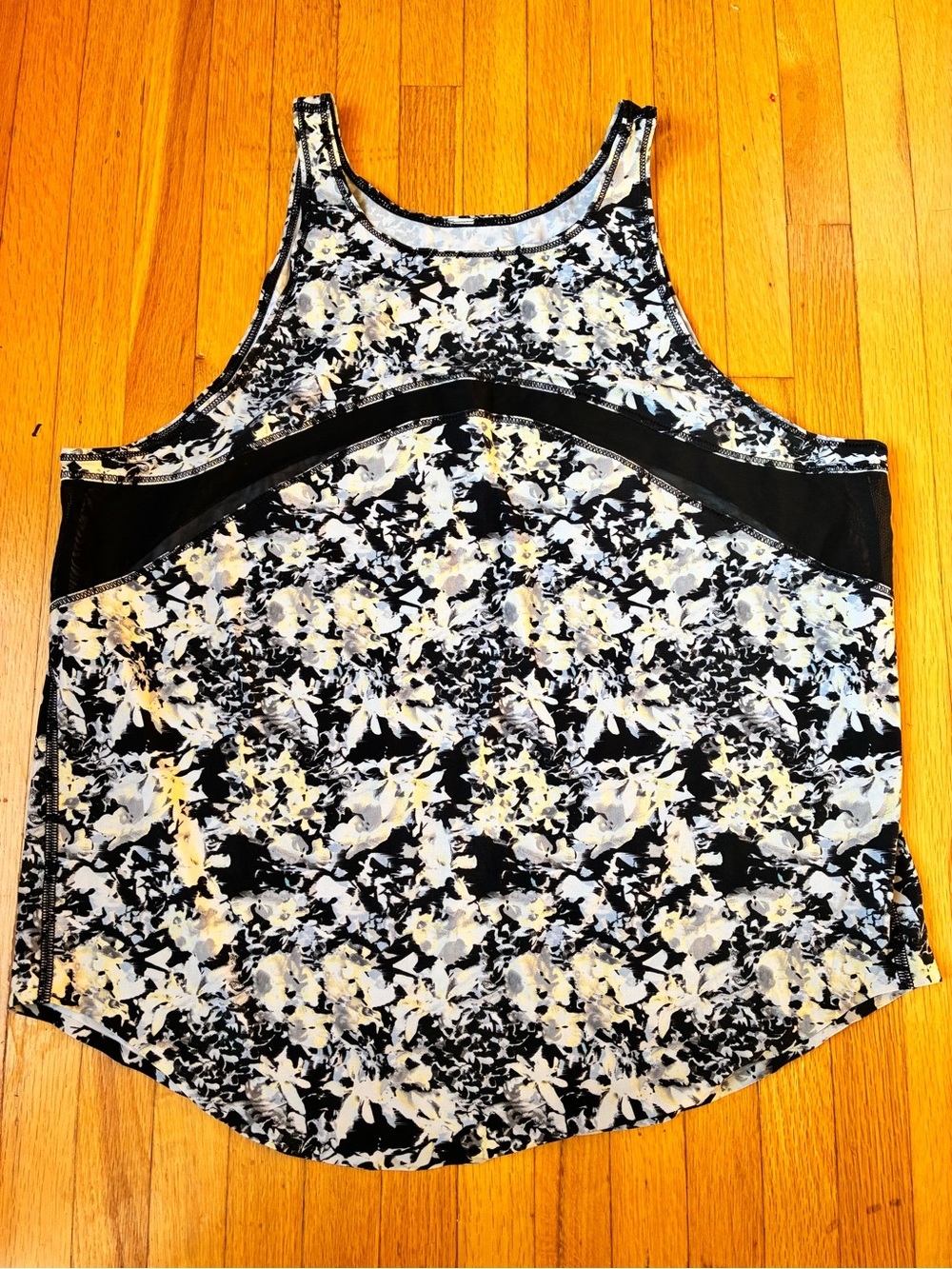 lululemon athletica Black and White Floral-Print Racerback Tank
